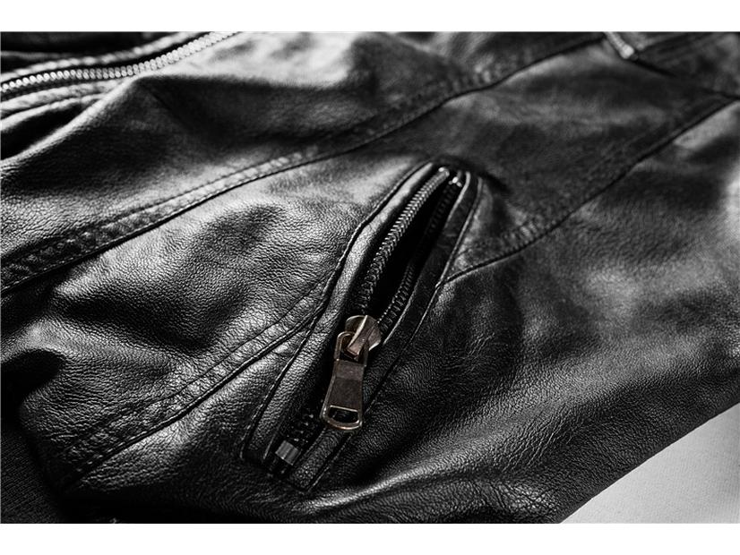 Grenzüberschreitende Damen Slim Motorradlederjacke mit abnehmbarer Kapuze - Herbst/Winter Modetrend