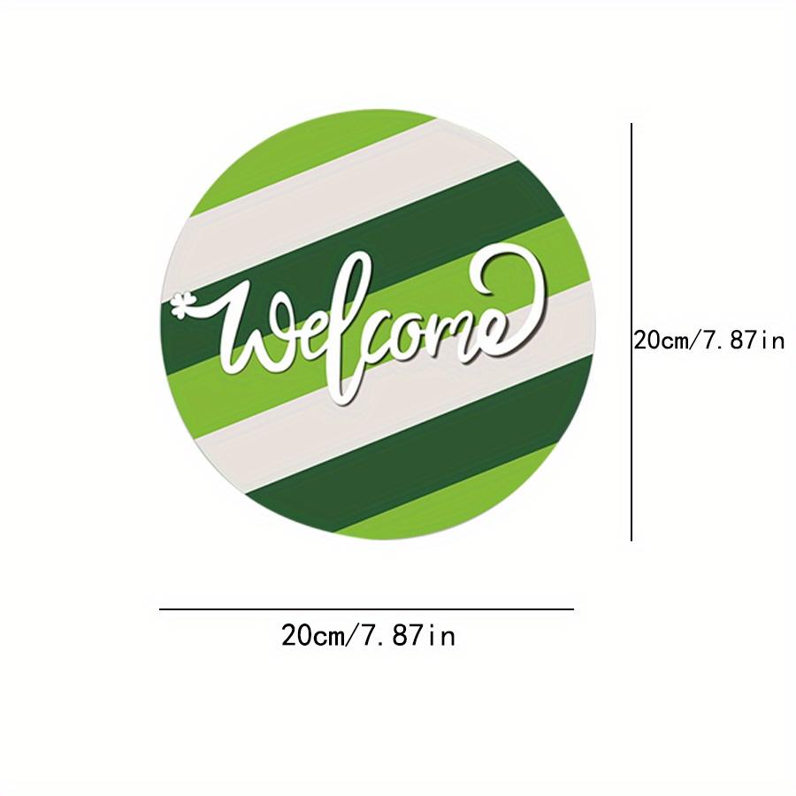 

2D плоский 20 см приветственный знак с Днем Святого Патрика, деревянный настенный декор - автомобильный воздушный шар, универсальный праздничный деревянный кулон, украшение для дома, добро пожаловать 20cm*20cm