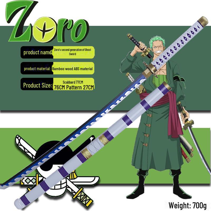 One Piece Zoro Cosplay Wooden Swords: Shusui, Sandai Kitetsu, Yubashiri, 104CM Décor
