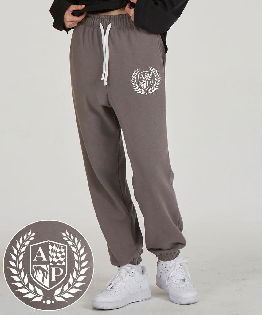 ASTRAL PROJECTION Shield Emblem Comfortable Training Sweat Jogger Pants_Gray