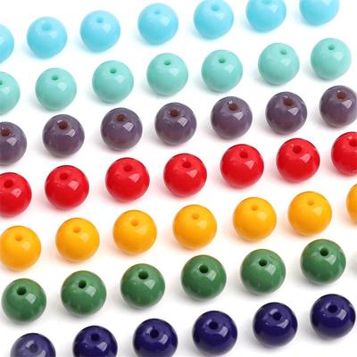 20/50pcs Crystal Glass Beads Solid Color Retro Loose Spacer Beads for DIY Necklace Bracelet Jewelry Making