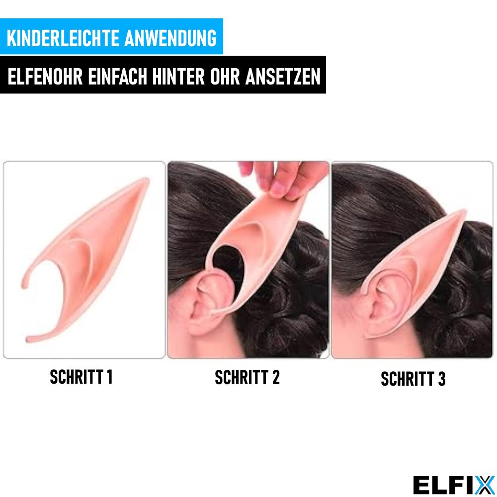 ELFIX Elf Ears Halloween Latex Fairy Ears Cosplay Ears Soft Fake Ears 2 Pairs