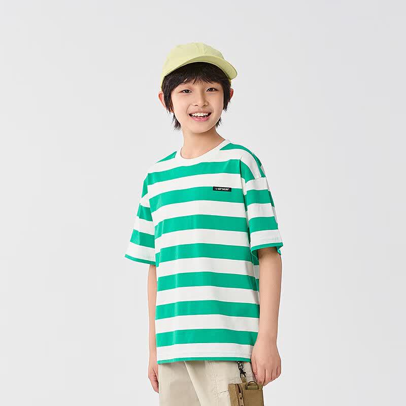 Balabala Kids' Quick-Dry Striped Unisex Short Sleeve T-Shirt