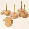 Wooden Yarn Winder Stand, Rustic Round Battery-Free Spool Holder for Knitting, Crochet, Crafts, Art Supplies, Light Brown