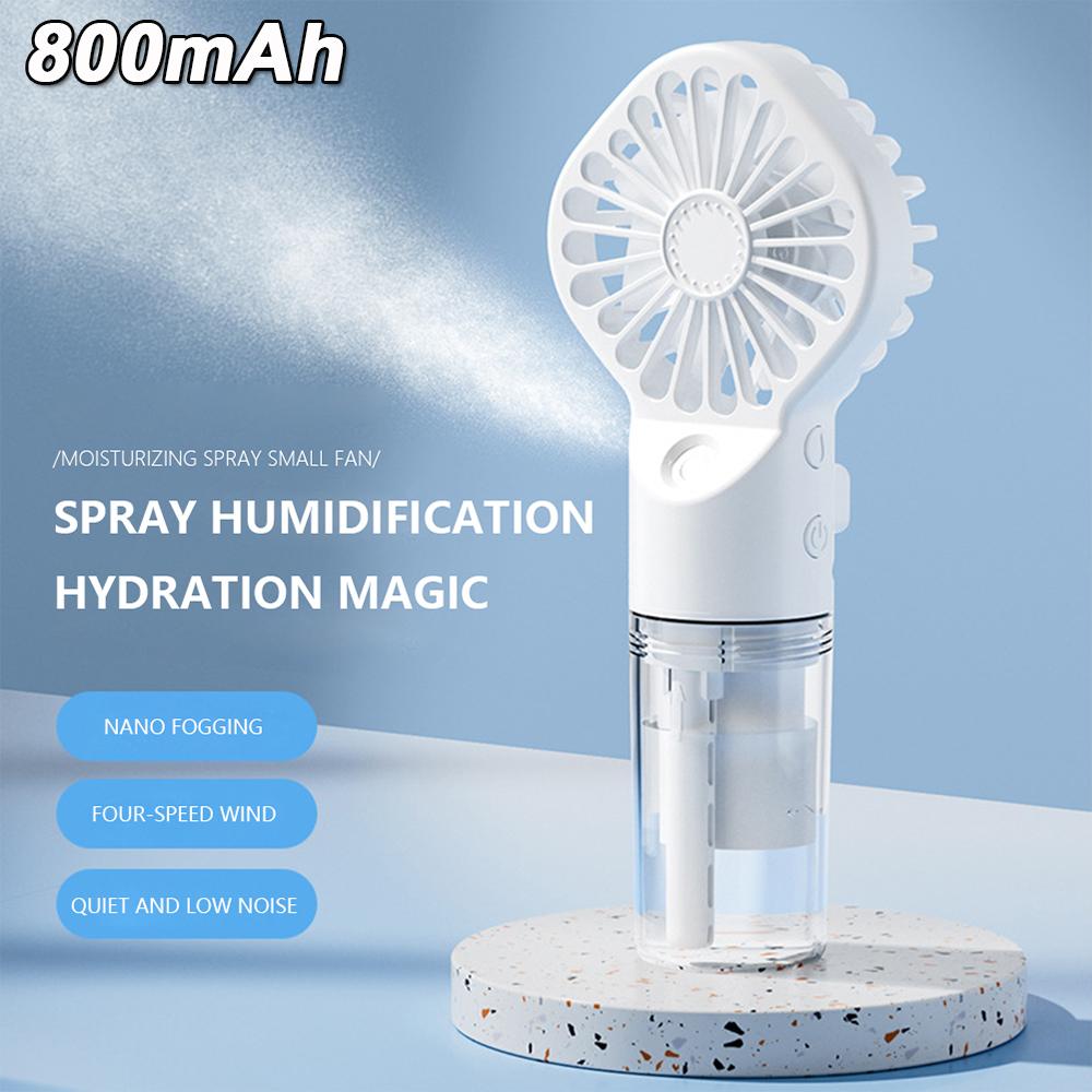 

USB-вентилятор воздушного охлаждения с держателем для телефона 5 В 4 Вт, водяной распылитель с 3 скоростями, 5000 мАч, съемная база с резервуаром для воды для путешествий на открытом воздухе