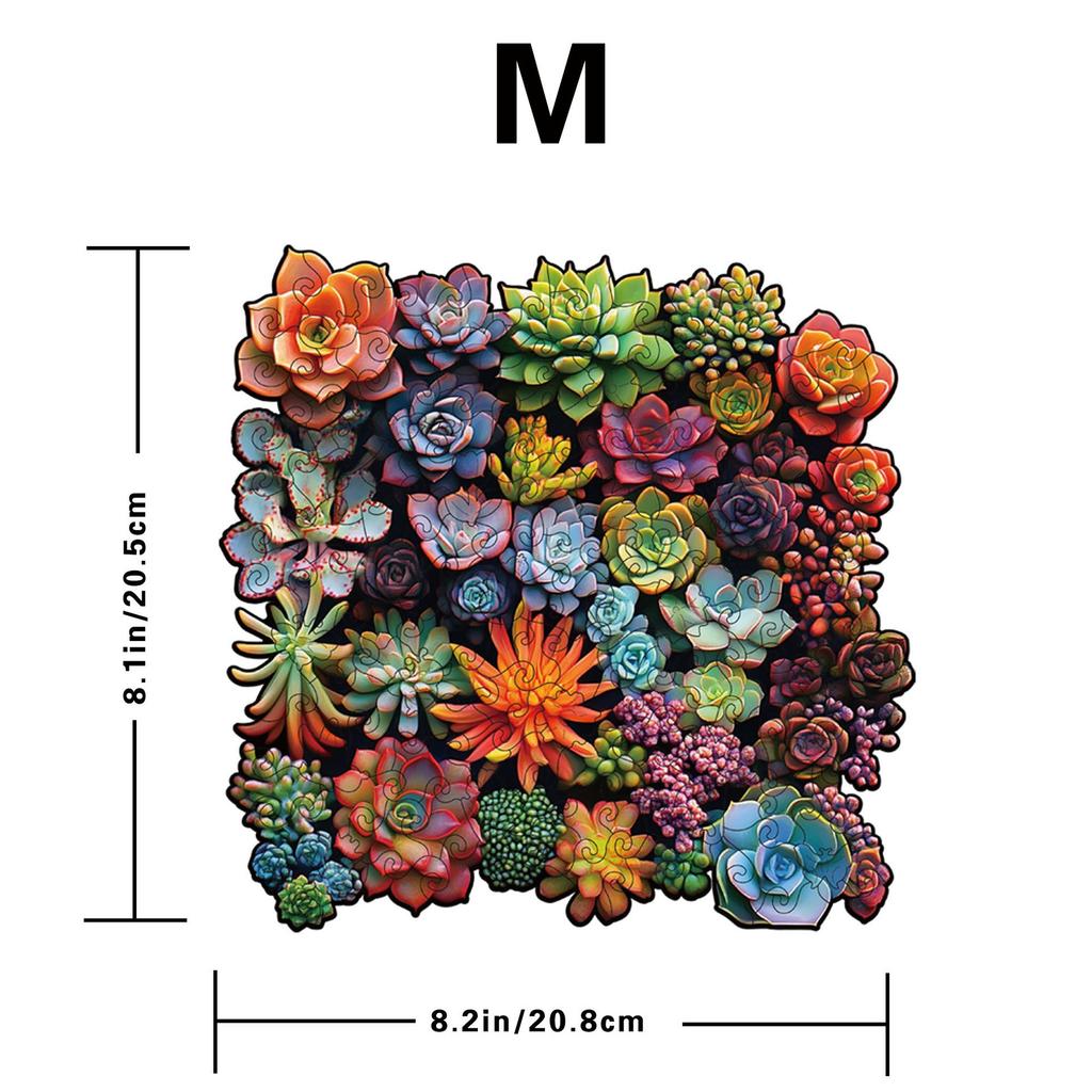 Succulent Puzzle Toy Wooden Special-Shaped Puzzle Holiday Gift High Difficulty Decompression Puzzle
