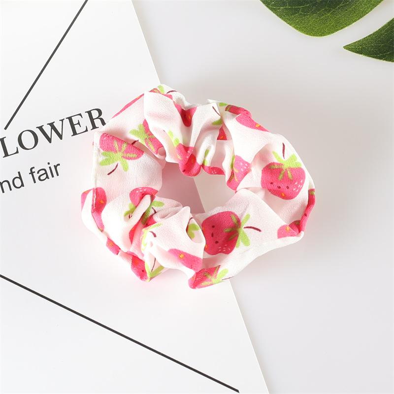 Summer Fruit Pattern Elastic Hair Ties for Women New Trend Scrunchies Ponytail Elastic Hair Bands Hair Accessories