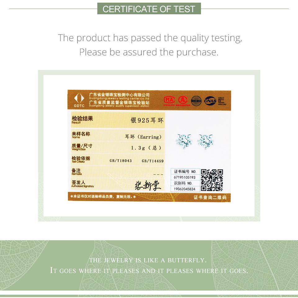 Bamoer Real 925 Sterling Silver Shiny Kitty Girl Earings Precious Jewelry Women Earings Gift