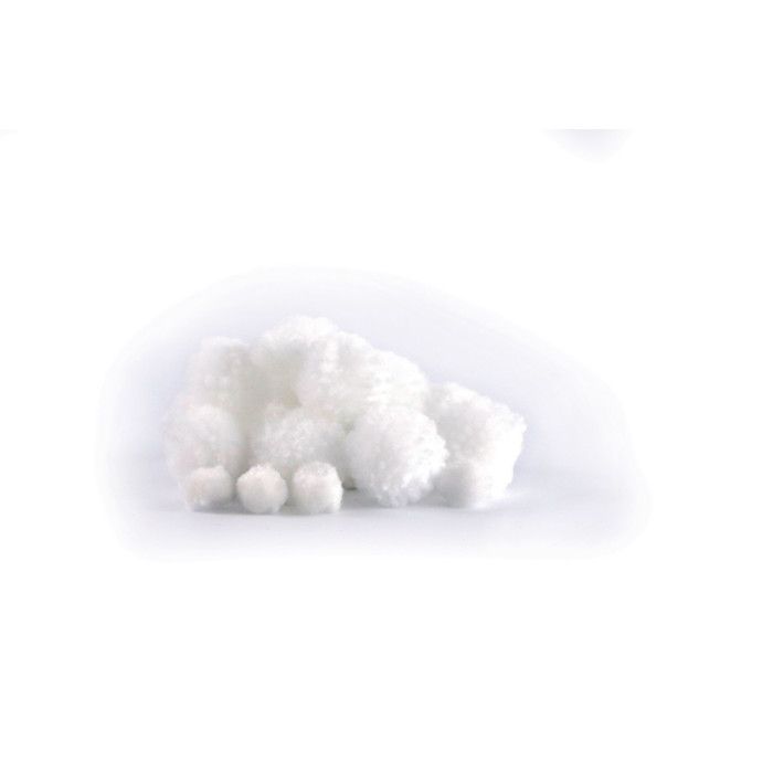 Pompons Laineux 1,5 et 3,0 cm Neige 24 pièces
