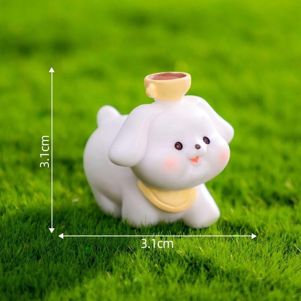 Dog Coffee Shop Animals Statue DIY Doll House Miniature Figurines Creative Mini Animals Figurine