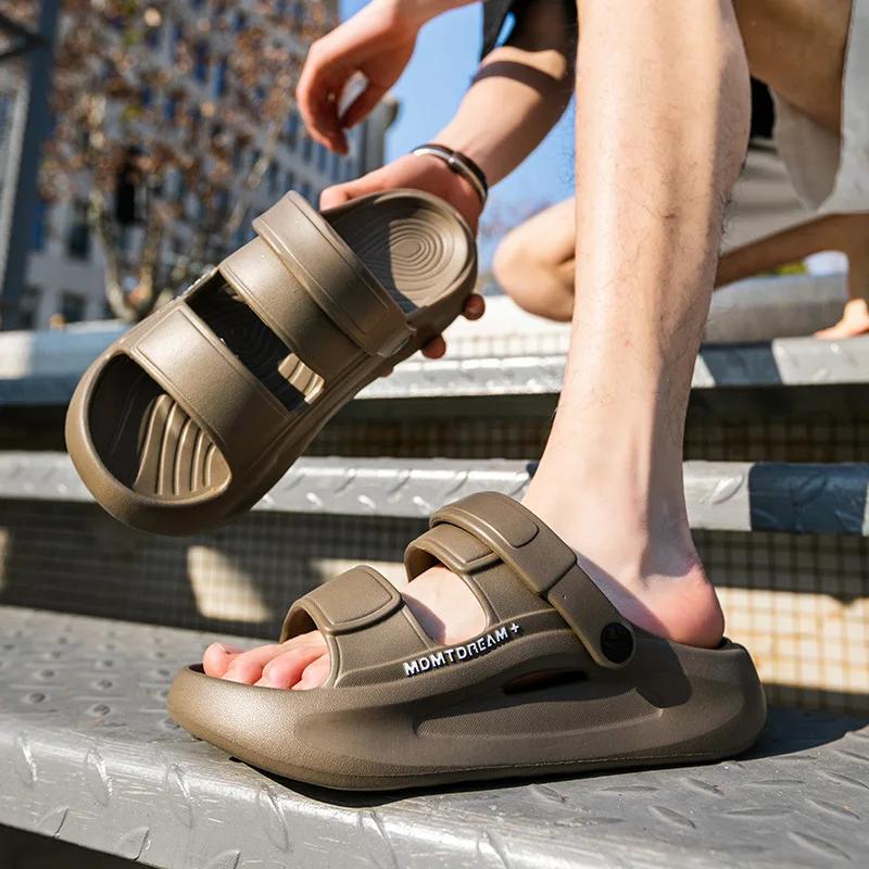 Fashion Man Sandals Fashion Sports 5CM Thick EVA Sole Comfortable Soft QuikFoam Slippers Slides Beach Street