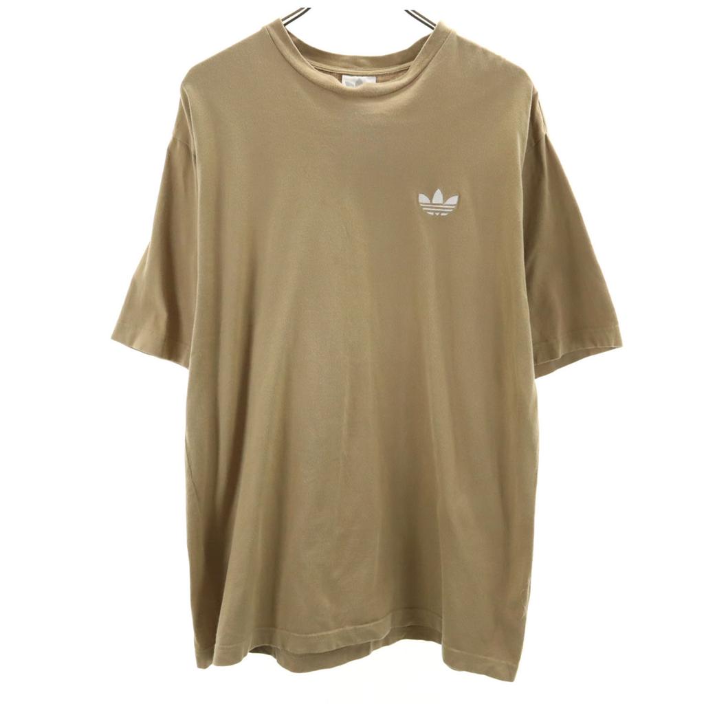 adidas Back printed Trefoil logo Short sleeve T-shirt L beige Men's Used