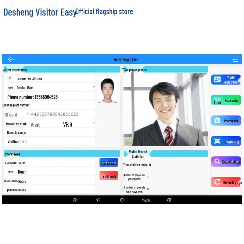 Tecsun TSV-X7 Smart Visitor Management System CN plug (adapter included)
