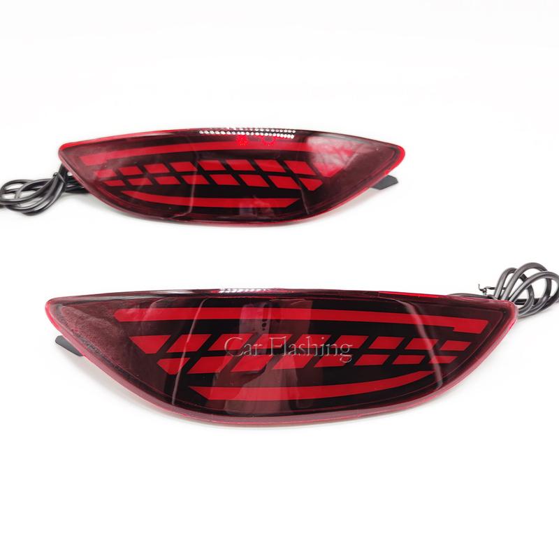 1 Pair Car LED Rear Bumper Light For Hyundai Accent Verna Solaris Brio 2008-2015 Tail Reflector Brake Fog Lamp Turn Signal