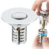 Pop-Up Bathroom Sink Stopper Odor-Resistant Press-To-Close Drain Plug for Washbasin Accessories Hair Catcher Strainer