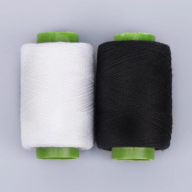 Black & White DIY Sewing Thread and Needle Set for Mending and Handcrafts