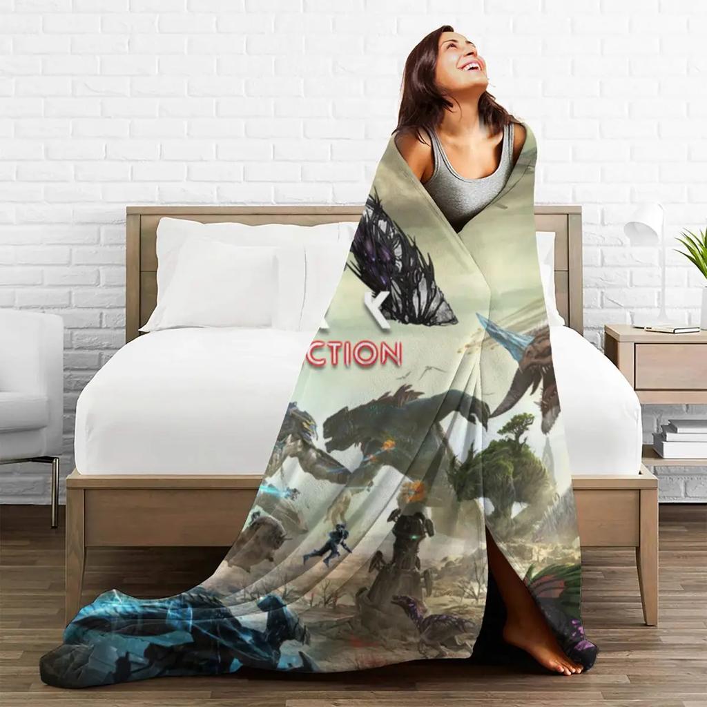 A-Ark Extinction Flannel Blanket Survival Evolved Game Super Warm Throw Blanket for Couch Chair Travel Bedspread Sofa Bed Cover