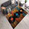 Soft & Washable Vinyl Record Design Carpet - Rectangular, Perfect For Living Room, Outdoor, Kitchen, Bedroom, Game Room,Bathroom