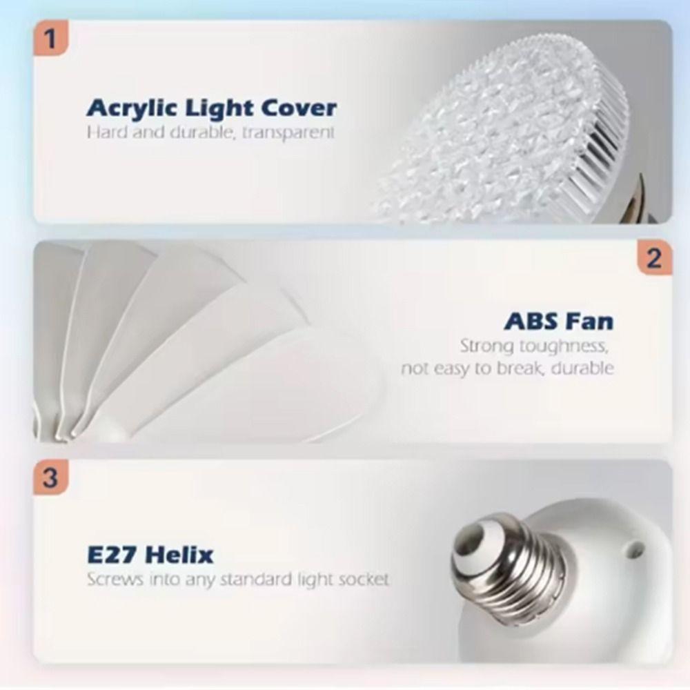 3 Gears Stepless Dimming Ceiling Fan Light 2 in 1 Electric Cordless Fan Ceiling Lamp  Living Room