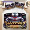 Three-piece cartoon Ultraman Tiga printed bedding set,(1*Duvet Cover + 2*Pillowcase, Without Core) suitable for bedroom use.