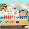 Wooden Math Kids Toy With Red Blue Number Blocks For Learning Cognitive Skills