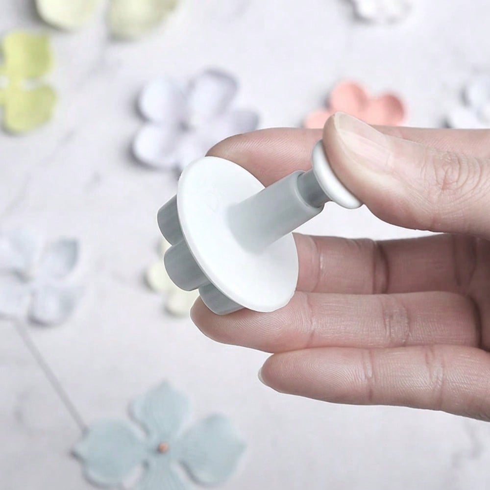 3/4 Pieces Peach Blossom Shape Biscuit Cutters Cookie Stamps Plunger Cutter Fondant Molds Embossing Spring Mold Baking Tool