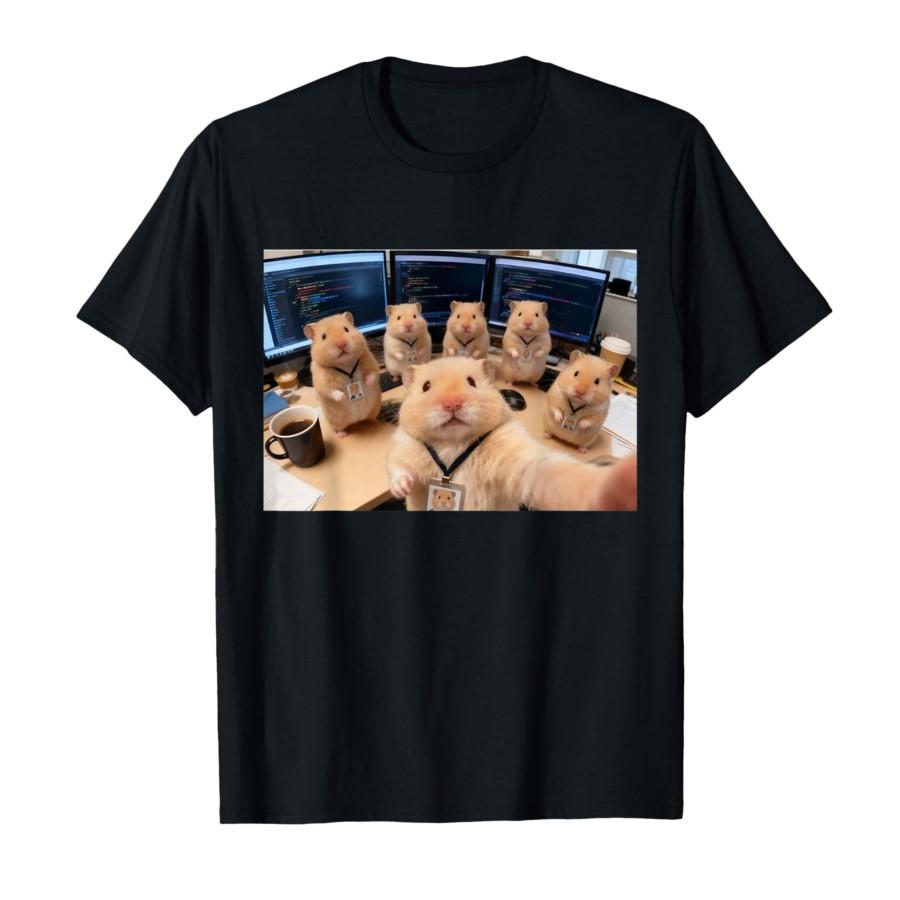 Hackeo hámsteres selfie Meme gringe animal CODER Joke camiseta feUnisexina camiseta Unisexga camiseta