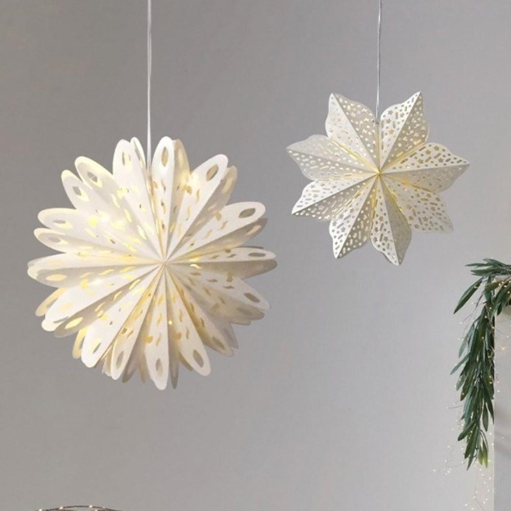 DIY Christmas Snowflake Ornament White Star Hanging Ornaments  Christmas Festival