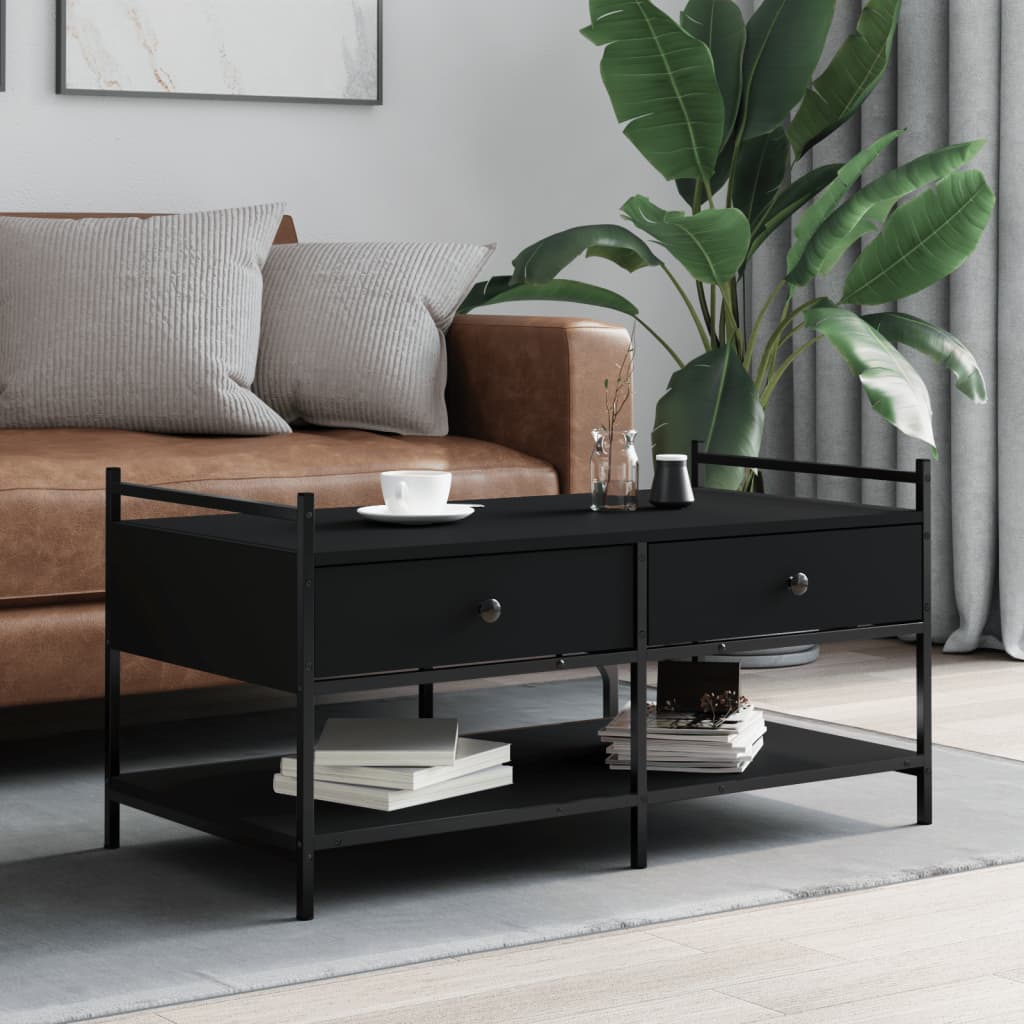  Coffee Table, Black, 99x50x50 Cm, Wood-based Material