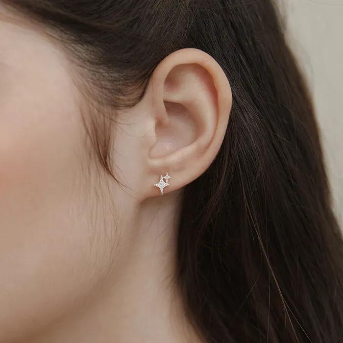 [Worn by Celebrities] (Silver 925) Super Shine Earrings EC3137