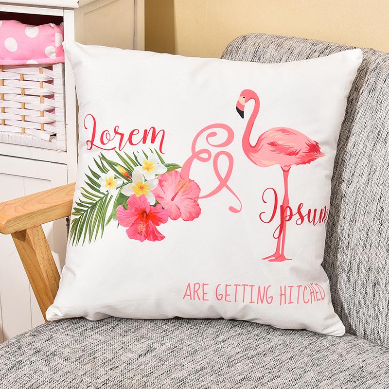 Small Fresh Flamingo American Pastoral Nordic Style Pillow Set Car Sofa Cushion Pillow Cover Does Not Include Pillow Core