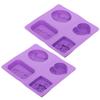 2Pcs Silicone Soap Mold 4Grids DIY HandMade Cupcake Baking Mould HeatResistant