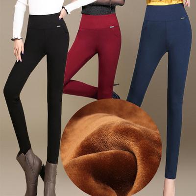 S-6XL Autumn Winter Women's Leggings Plus Velvet Thick High Waist Pencil Pants Stretch Tight Trouser