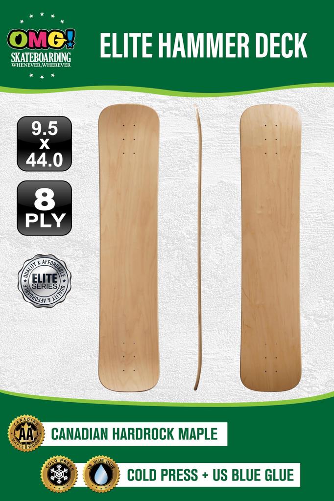 Skateboard Deck Canadian Maple Blank Cruiser Slalom 44 Inch Natural OMG! 100%