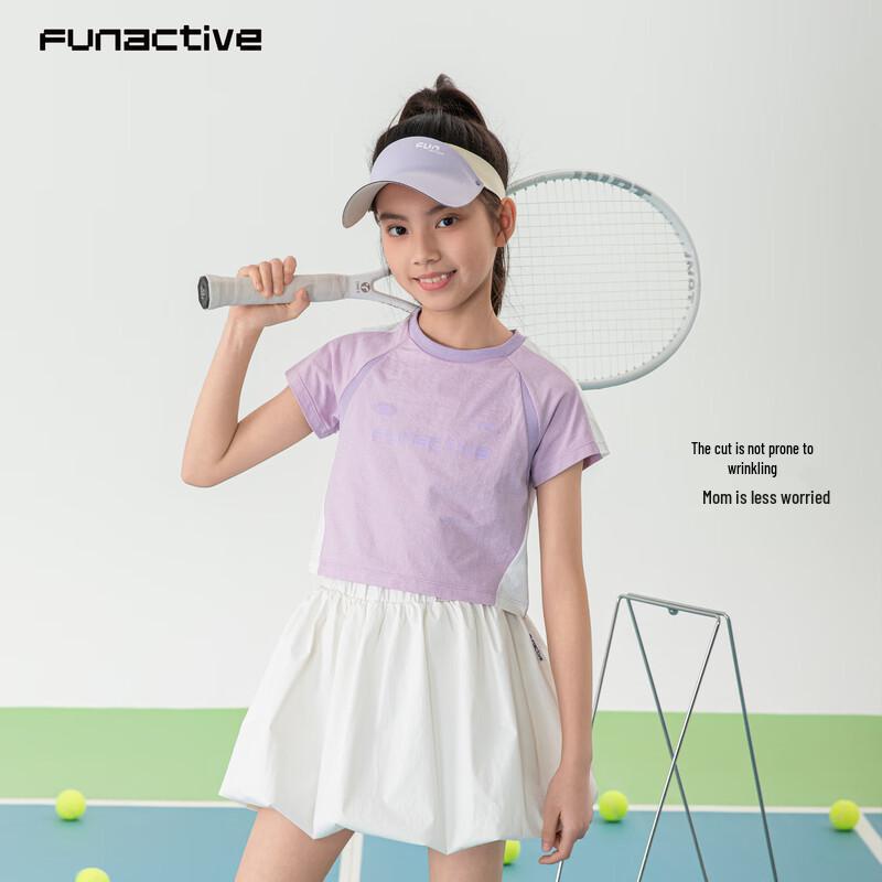 T-shirt de Sport Actif pour Filles à Manches Courtes à Séchage Rapide