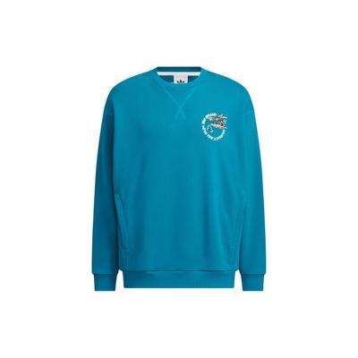 Adidas Originals Feifei Ruan Collaboration FW23 Dragon Pattern Pullover Sweatshirt Unisex Tops Green IX4237