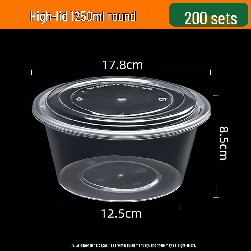 Beiyipin Disposable Round Plastic Food Container with Lid