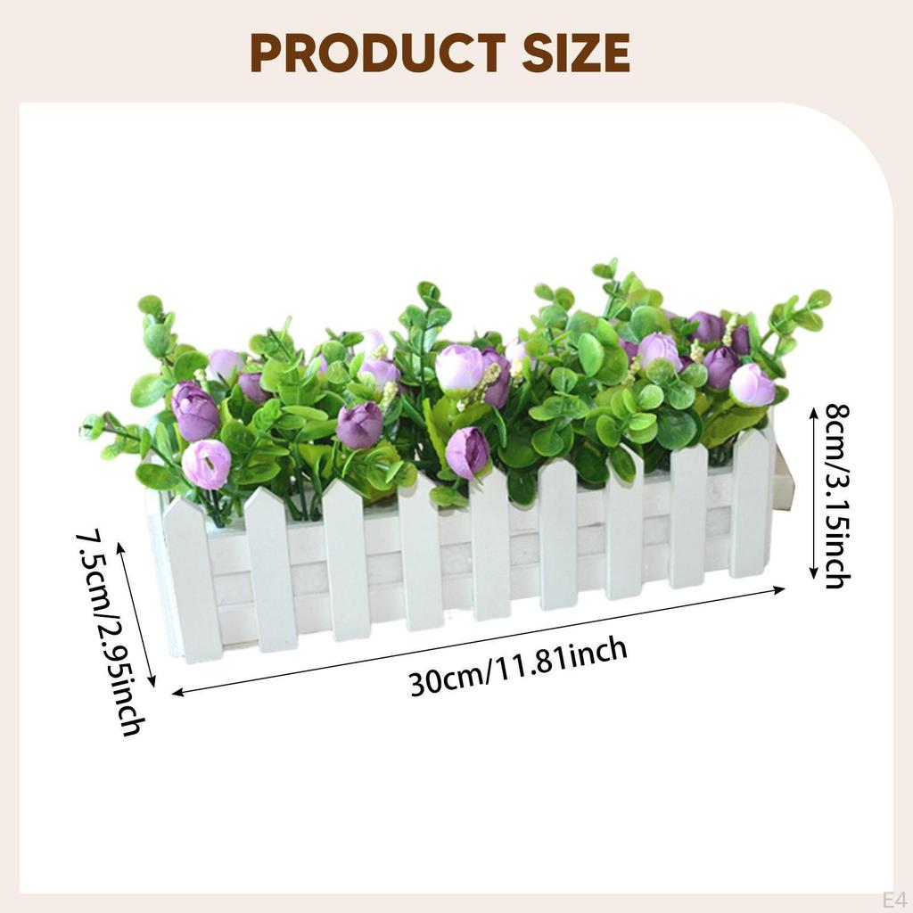 Artificial Flower Plant Desk Ornament Crafts Easy Maintenance Table Centerpiece Fake for