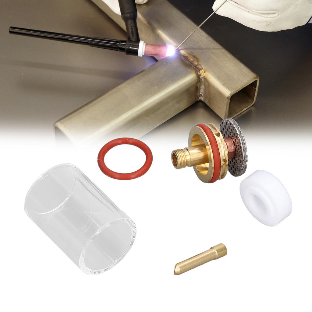 TIG Welding Torch Accessory Argon Welder Glass Cup Part Kit Set for 2.4MM WP‑17/18/26