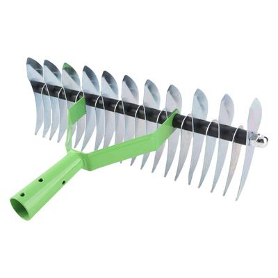 Rechen Edelstahl Gebogene Zinken Laubrechen Gartenzubehör