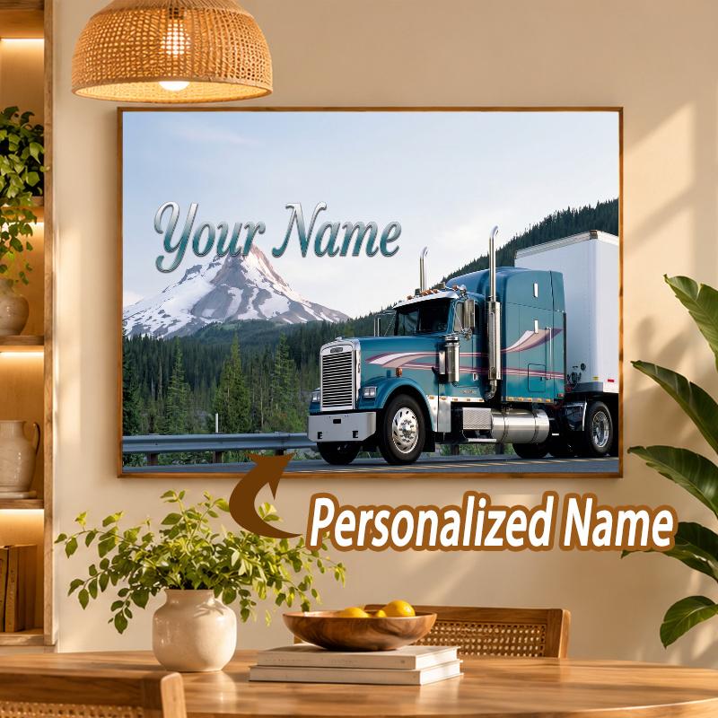 Custom Name Freightliner 5D Diamond Painting Personalized Full Drill Diamond Art Kit Gift