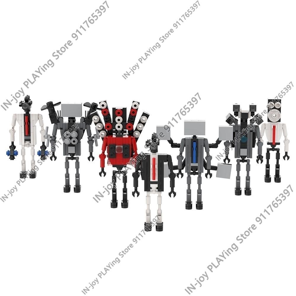 MOOXI Set di Figure Skibidi Toilet Man TvMan Cameraman Speakerman Blocchi da Costruzione Modello MOC Mattoncini Giocattoli per Adulti Bambini Regalo di Compleanno