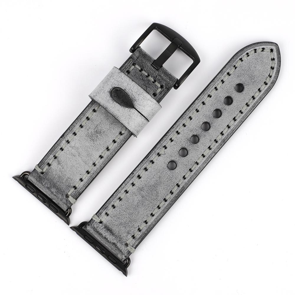 Vintage Bridle Leather Strap 44mm 40mm 42mm 38mm Brown Blue Coffee Gray Red Green Watch Bracelet Watchband Accessories