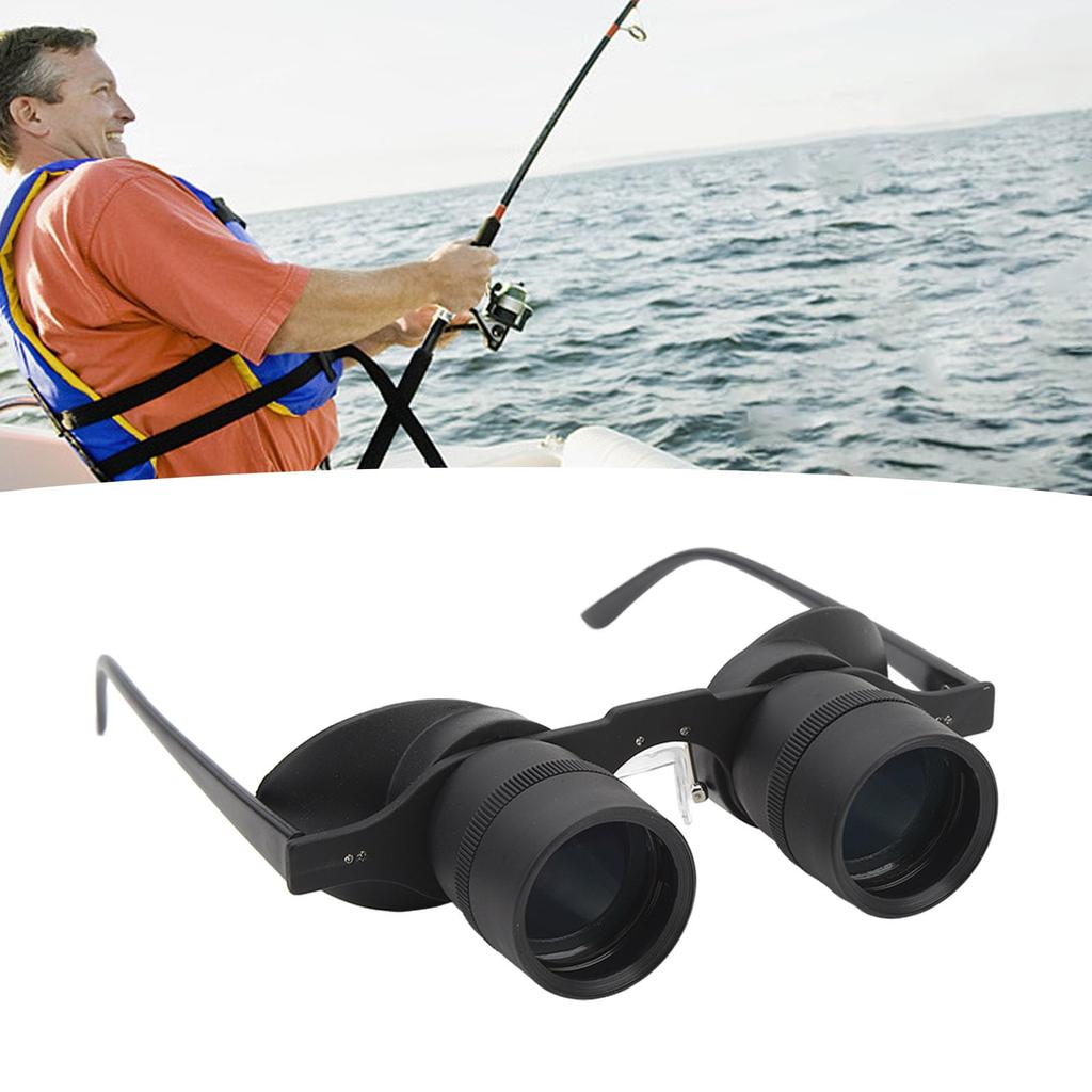 Hands-Free Binocular Glasses for Fishing, Bird Watching, Sports, and Concerts - HD Lens, Durable Construction, 3 Color Filters, Adjustable Focus,