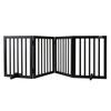Free Standing Dog Gate, 24" H X 80.3" W Freestanding Pet Gate, 4 Panels Foldable Dog Gate for Wide and Narrow Passageways, Expandable Dog Barrier with