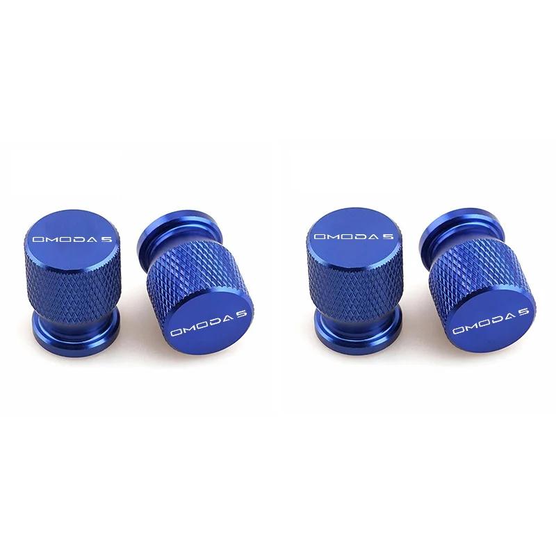 Car Wheel Tire Valve Caps Dust Covers Rim 4Pcs For Chery Omoda C5 Crossover Omoda 5 FX 2022-2026 Accessories Aluminum Styling