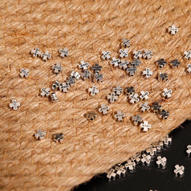 Mărgele Cruce Isus 6mm pentru a Face Brățări Colier Materiale Bijuterii Aliaj Zinc Accesorii Catolic Creștin