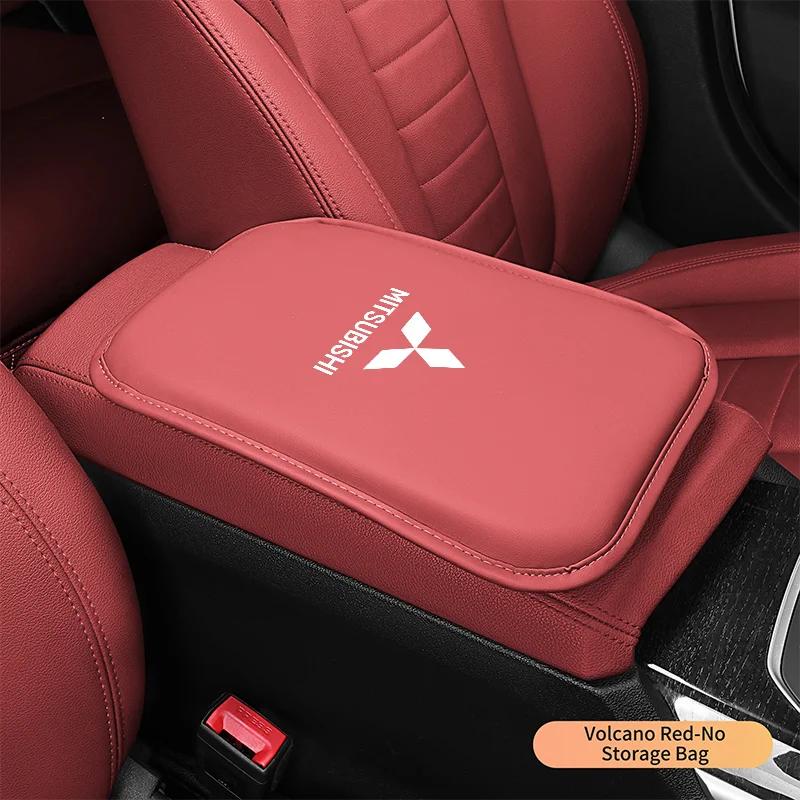 Car Armrest Box Mats PU Leather Auto Center Console Covers for Mitsubishi Outlander ASX Fortis Lancer Pajero Sport Eclipse Cross