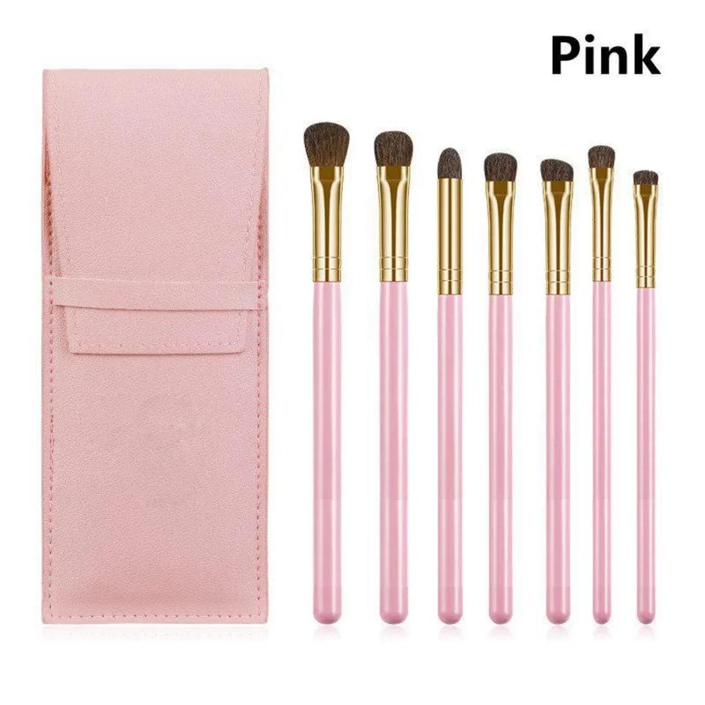 7pcs Makeup Brush Set Women's Eye Makeup Brush Horse Tail Eye Makeup Brush Wood Handle Makeup Tool Eye Shadow Eyebrow Brush