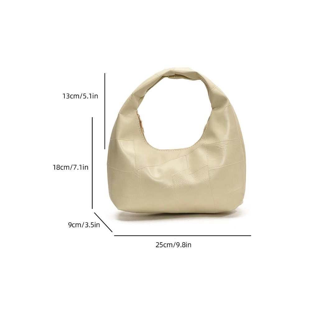 Red Pu Leather Handbag Pu Underarm Bag Fashion Weave Bag Girls